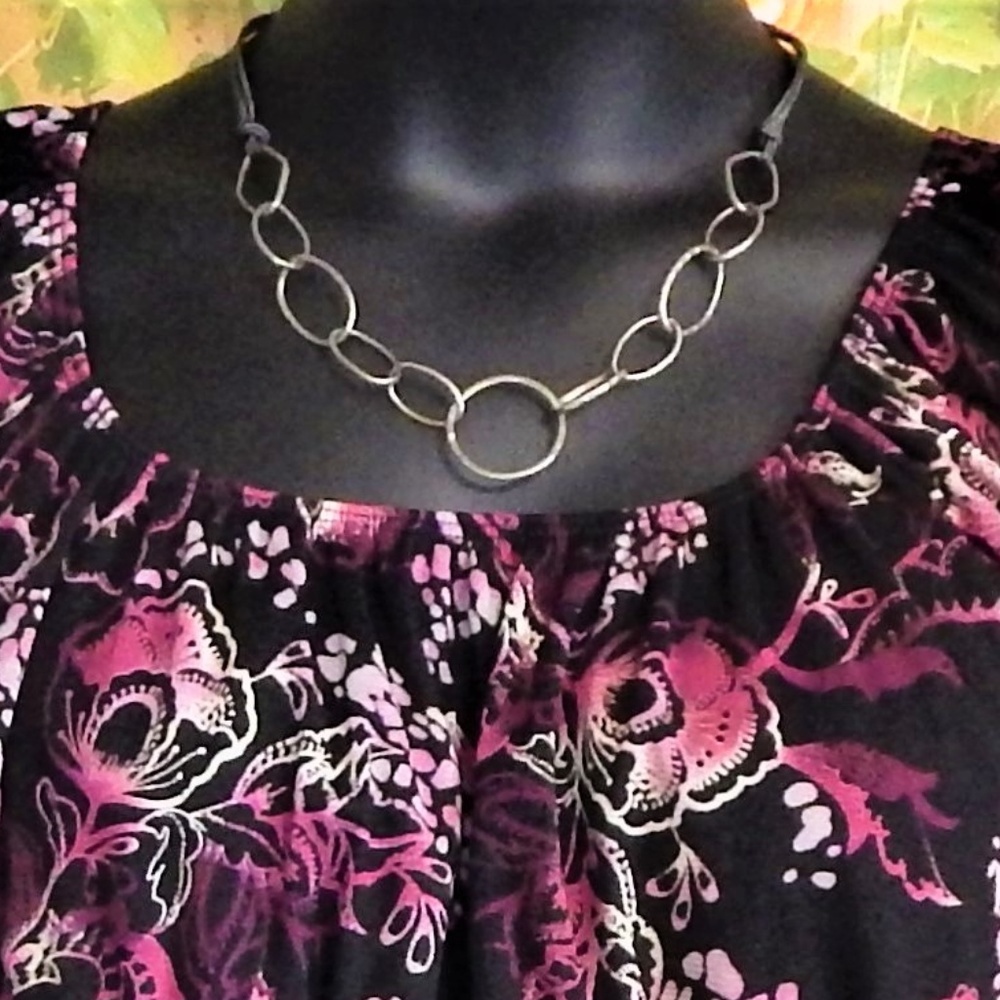 <3 Hot Hoops w/Leather Cord Necklace <3